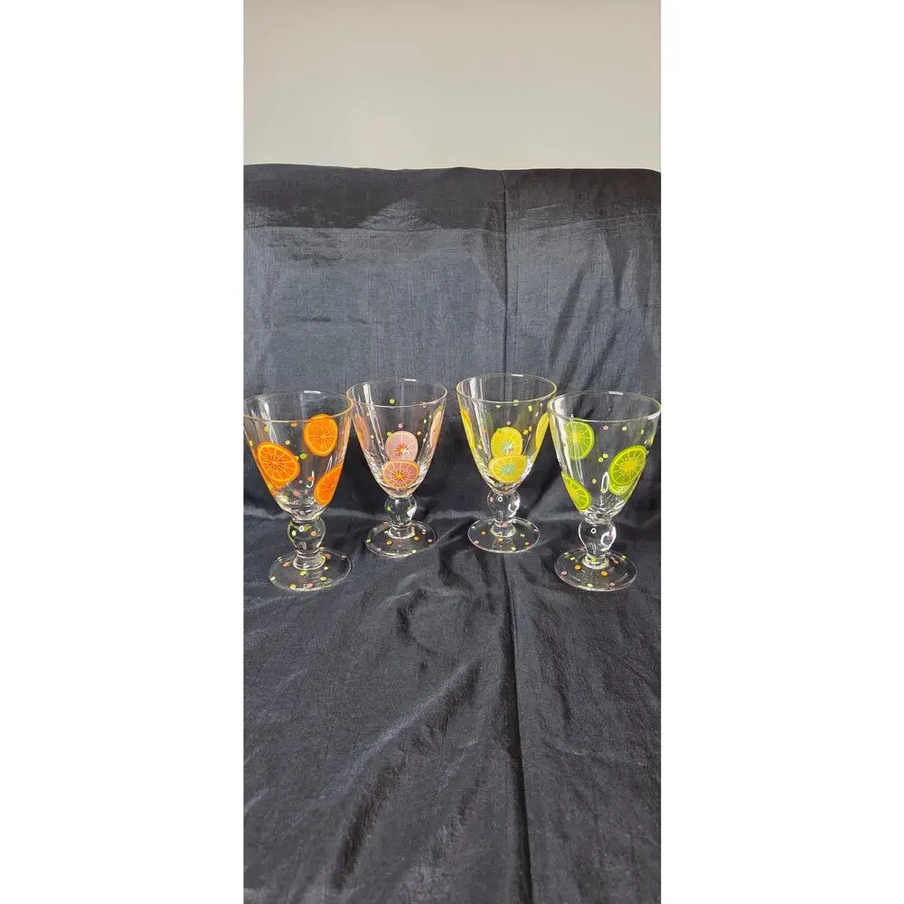 Set of 4 Citrus Slices Goblets